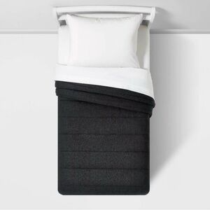 Pillowfort Jersey Comforter Twin Size Black and Grey